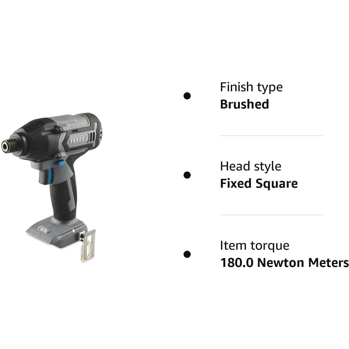 Ferrex 20V Cordless Impact Driver, High-Torque 180Nm, 2800RPM - Bare Unit - 6